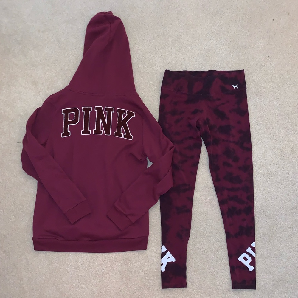 PINK Maroon Comfy Lounge Set